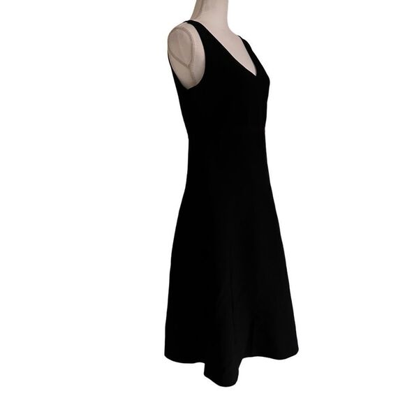 THEORY Stretch-crepe wrinkle resistant midi dress in Black Large MSRP $425 - Picture 5 of 10
